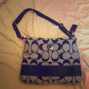 Coach black and gray shoulder bag
