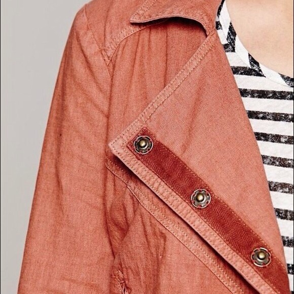 ❤️Host Pick❤️ NWT Free People Linen Moto Jacket - Picture 4 of 4