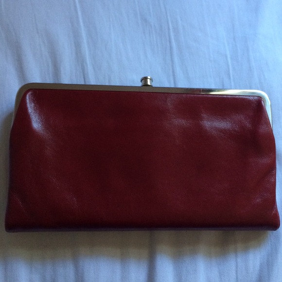 red clutch wallet