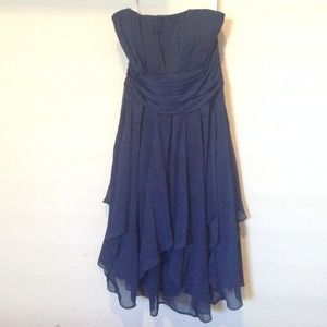 David's bridal navy strapless dress