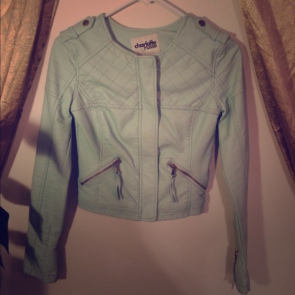 Light turquoise leather jacket