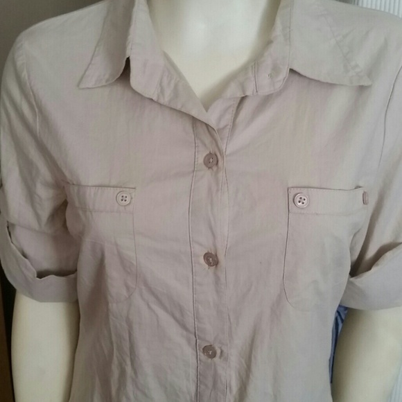 Tan button down shirt Derek heart medium - Picture 3 of 4