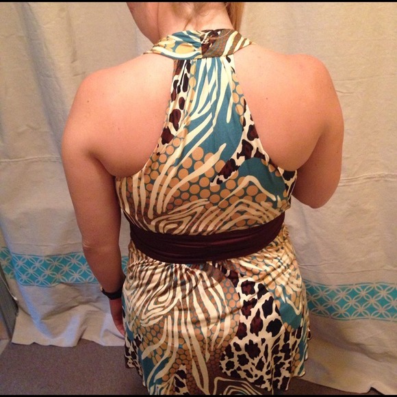 Boston Proper Leopard Print Multi Color Halter - Picture 3 of 4