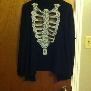"Teenage runaway" backbone skeleton cardigan