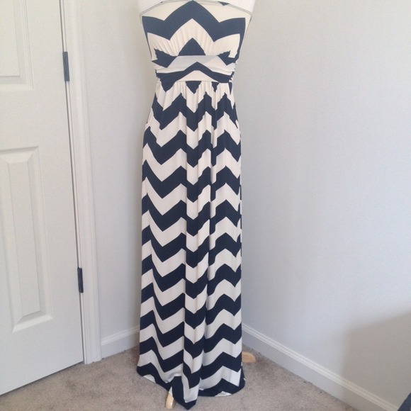 Chevron Print Maxi Dress