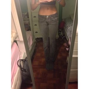 grey straight leg true religion jeans never worn