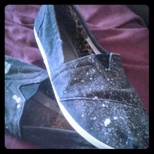 Paint splattered flats sz 8