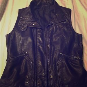 Sexy brown pleather vest