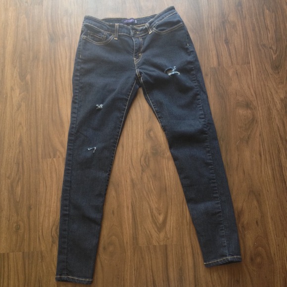 Levi's Dark Denim Distressed Leggings