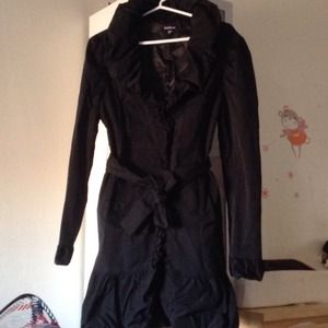 Pea coat beautiful over a dress ruffles