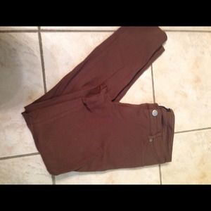 Brown skinny jeggings