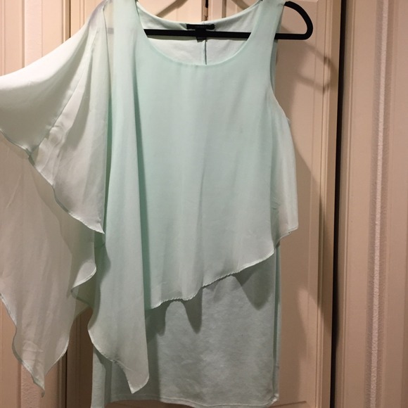 F21 Mint flowy one-shoulder dress - Picture 1 of 2