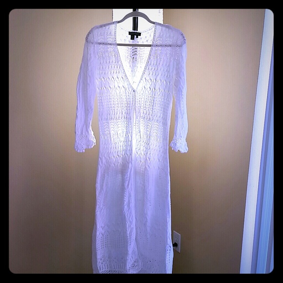 Ralph Lauren white crochet cover-up