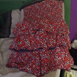 Floral strapless dress