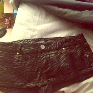 Short zebra striped shorts!