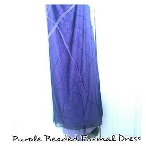 Purple Beaded Formal Dress