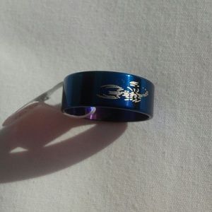 Blue stainless steel ring
