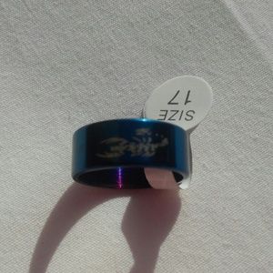 Blue stainless steel ring