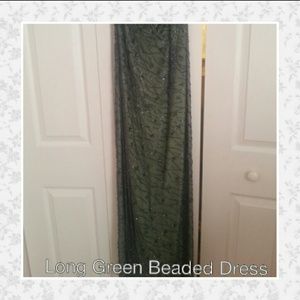 Green Beaded Formal Dress