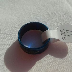 Blue stainless steel ring