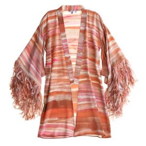 Silk watercolor kimono top