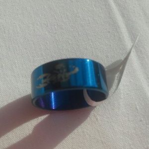 Blue stainless steel ring