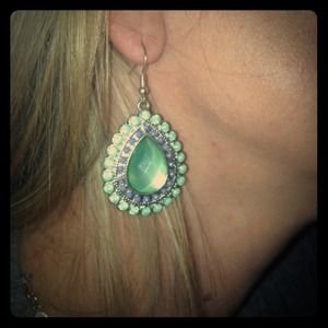 Sea foam and lavender earrings