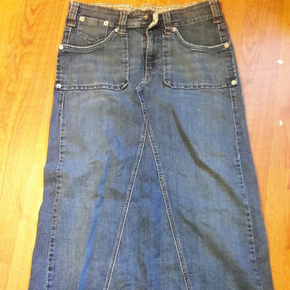 Long denim skirt
