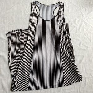 central park dresses black white stripe tank dress large new nwt