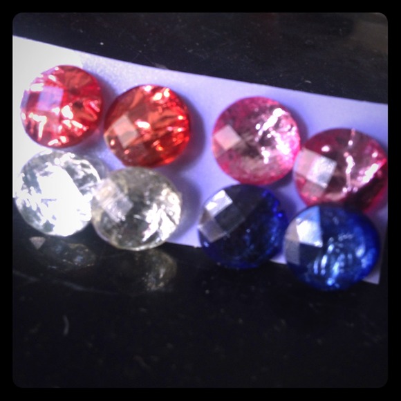 Claire's Jewelry - Colored Crinkled Metallic Button Stud Earrings