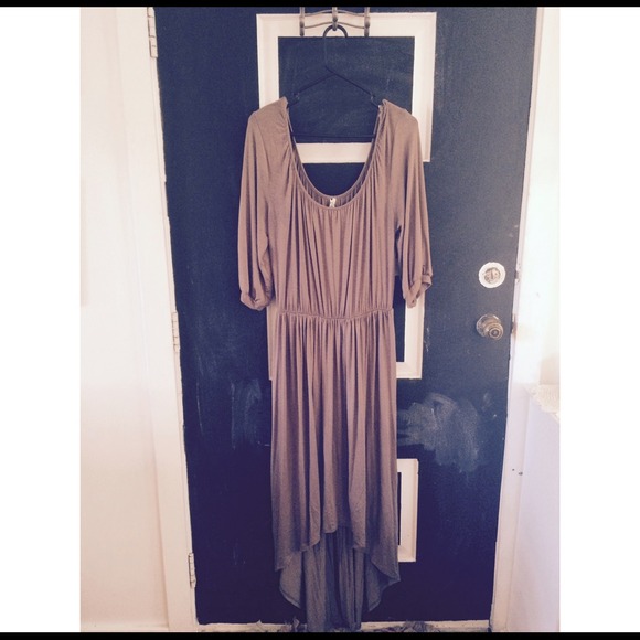 Tan high low dress
