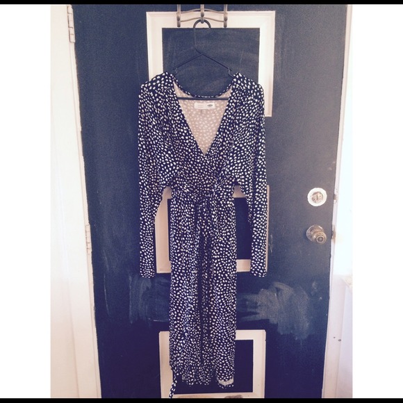 Heart print wrap dress