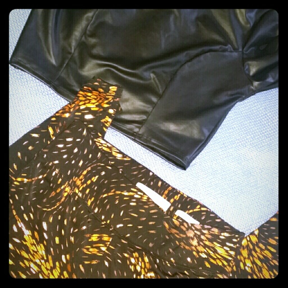 Crop top and high waist leggings