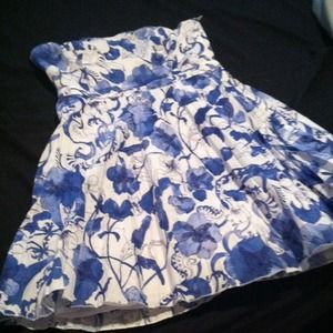 H&M white dress with floral prints.