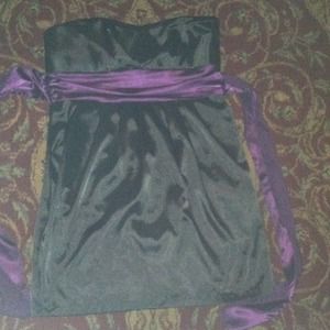 Beautiful black dress with sash.