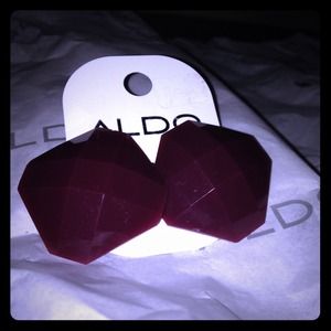 2 pair of Aldo earrings color is purple, plum.