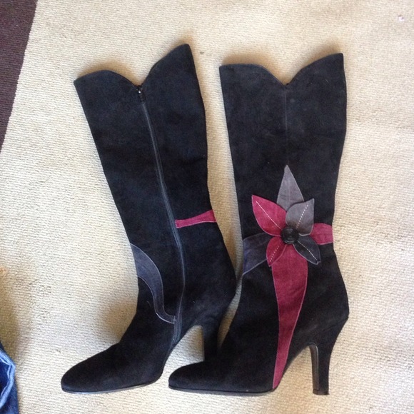 Knee high suede/leather boots