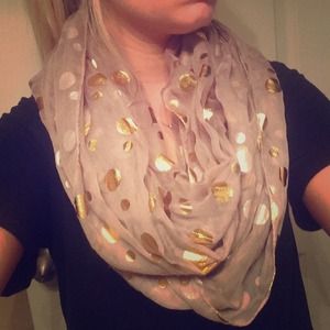 Gold dot infinity scarf