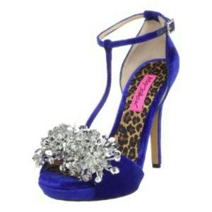 Betsey Johnson Blue Rhinestone Heels