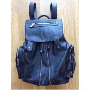 Faux leather backpack