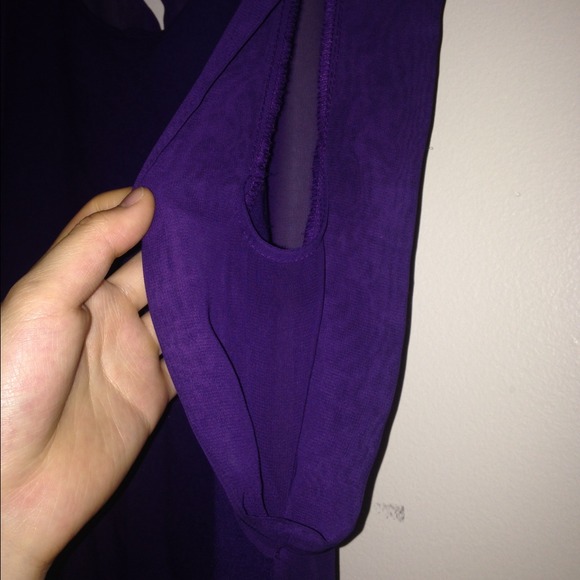 Plum tunic/dress with floral design - Picture 3 of 4