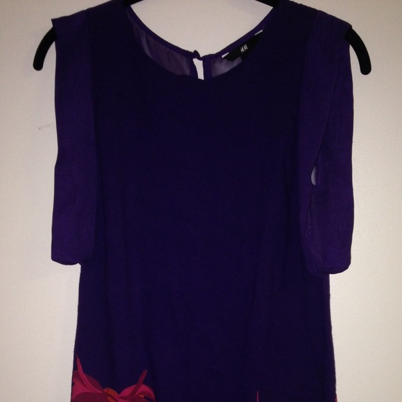 Plum tunic/dress with floral design - Picture 4 of 4
