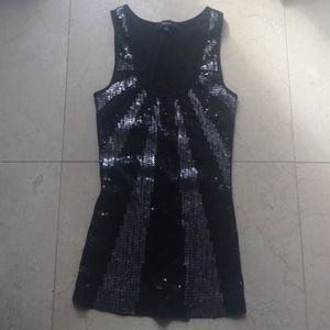 Sequin silver and black tank