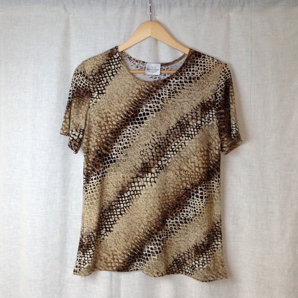 Snakeskin Pattern Polyester Top