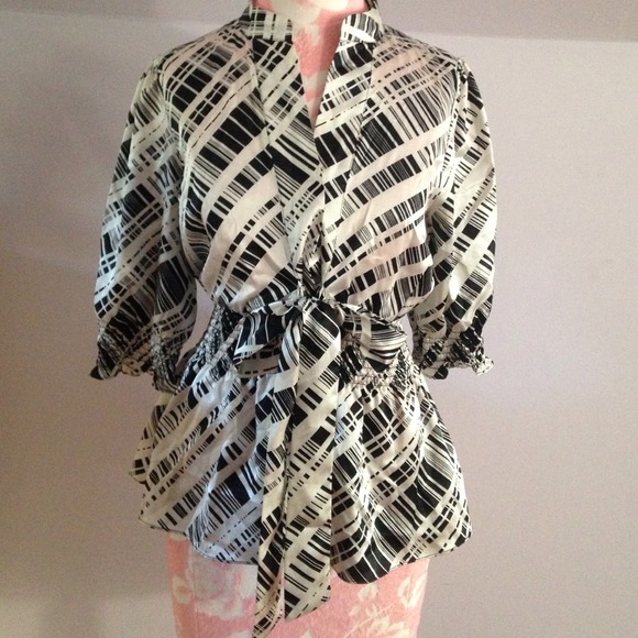 White and black blouse