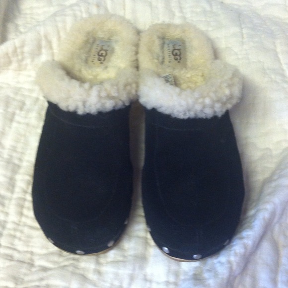 Ugg black suede clogs. Size 7