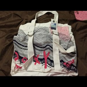 NWT roxy white canvas tote
