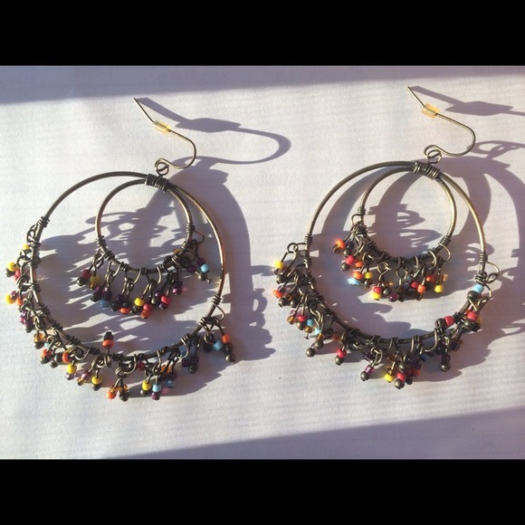 Beaded hoop earrings
