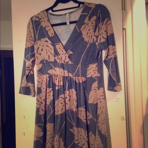 Grey and Tan Knit Dress