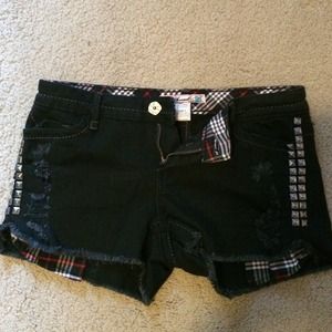 Black Studded Shorts